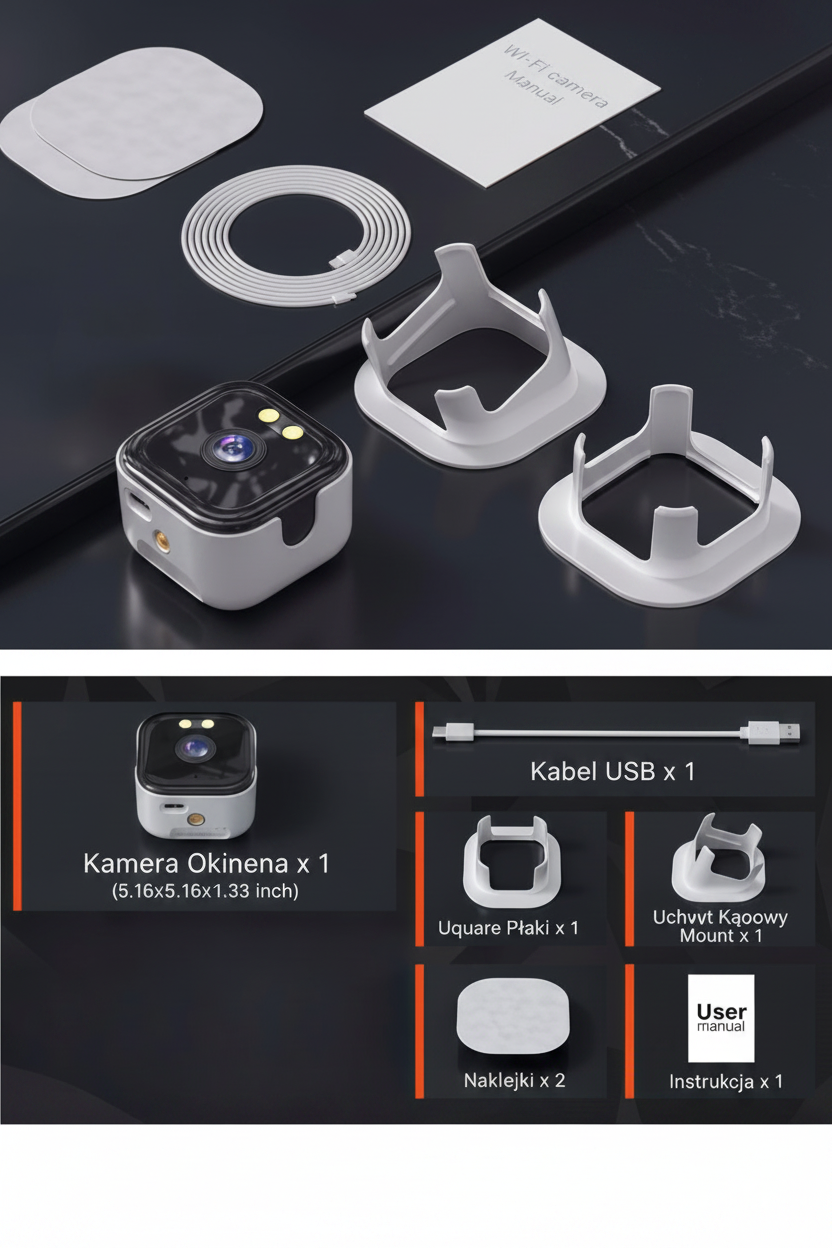 Zestaw kamera okienna – dark neon PL